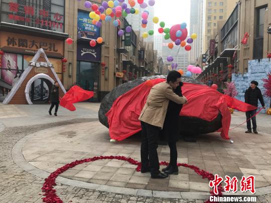 新疆乌鲁木齐市一小伙用百万元购买33吨“陨石”,向女友求婚成功。