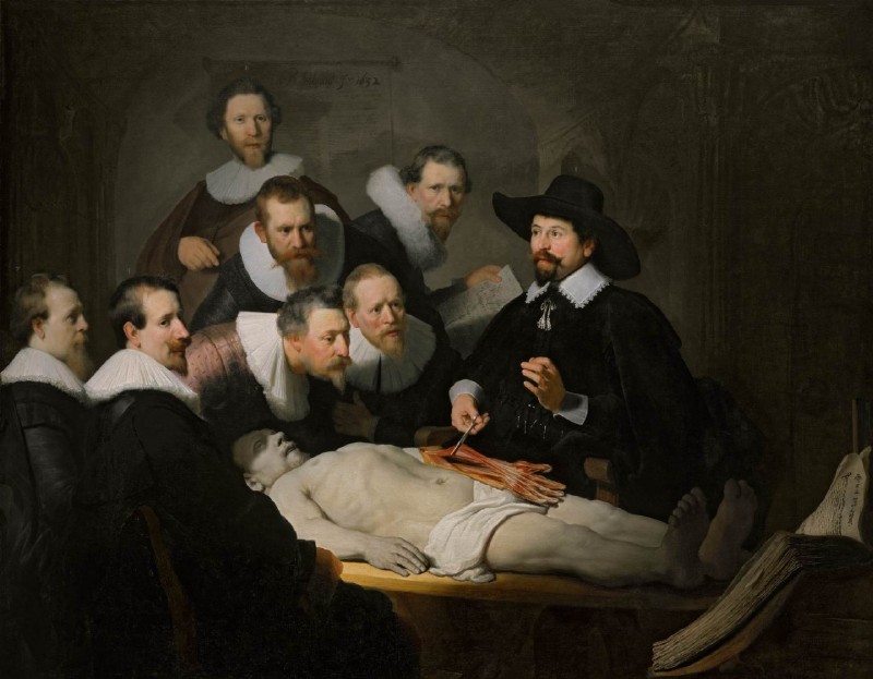 1632年 伦勃朗        《杜普医生的解剖课堂》 一作闻名阿姆斯特丹奠定地位