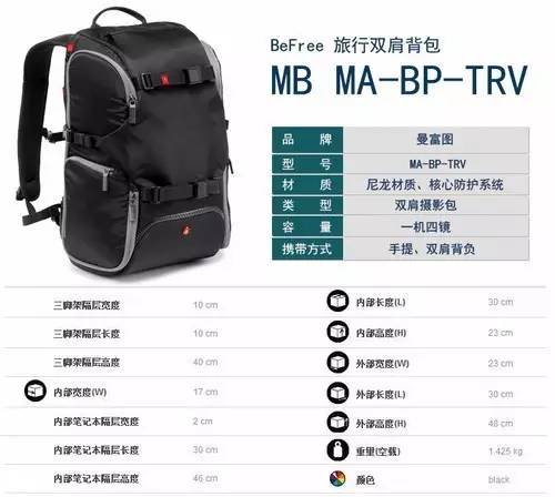 曼富图MA-BP-TRV的基本参数