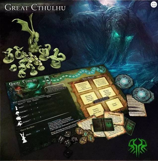 克苏鲁系的桌面游戏，除骰子和卡牌外还有精致的模型棋子