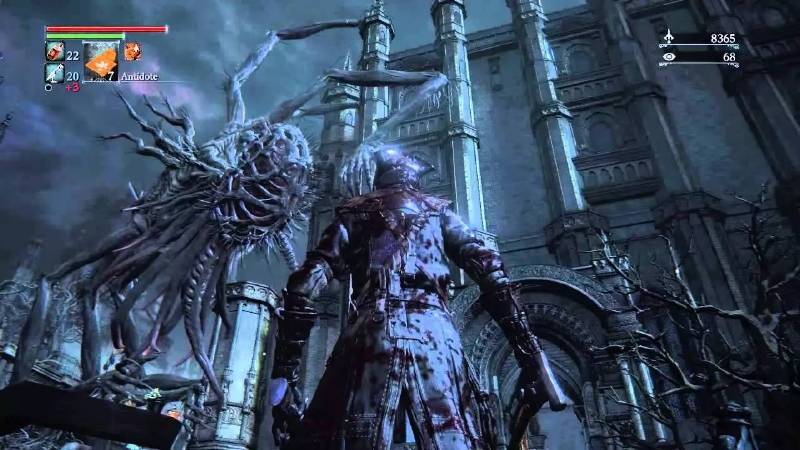 灵视高于40时，会在血月后的小教堂外看到本不可见的巨型生物亚弥达拉