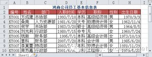 图8‑28鸿商公司员工基本信息表