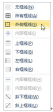 图5-46 选择&ldquo;外侧框线&rdquo;命令