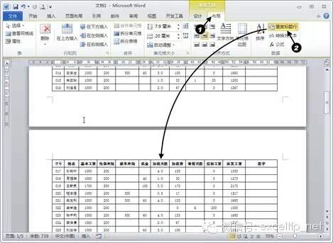 图8‑18设置&ldquo;重复标题行&rdquo;