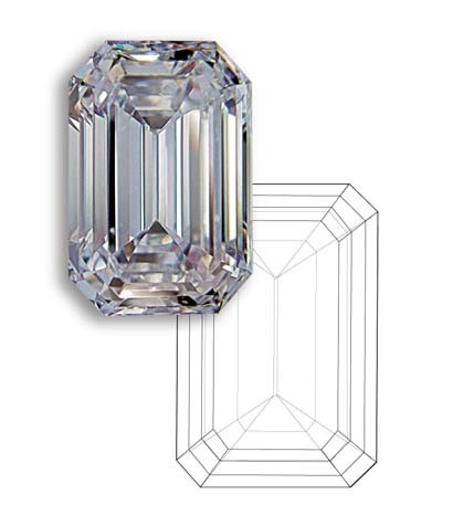 图解异形钻的切割及形状 祖母绿形钻石