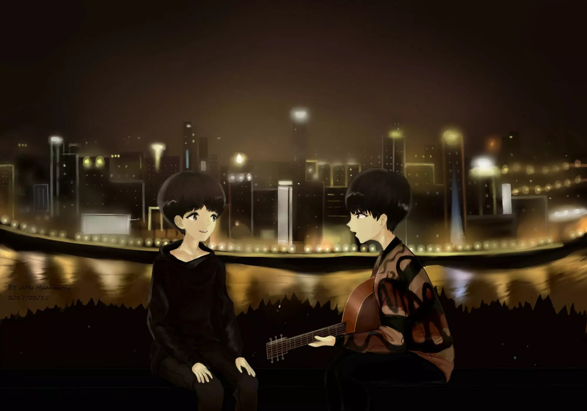 好萌!王俊凯王源粉丝走心绘画"渝州八景"