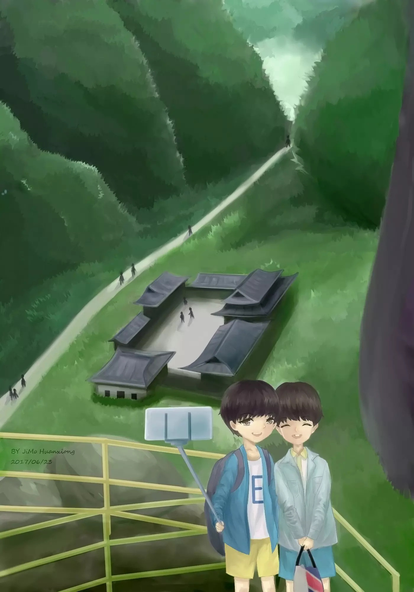 好萌!王俊凯王源粉丝走心绘画"渝州八景"