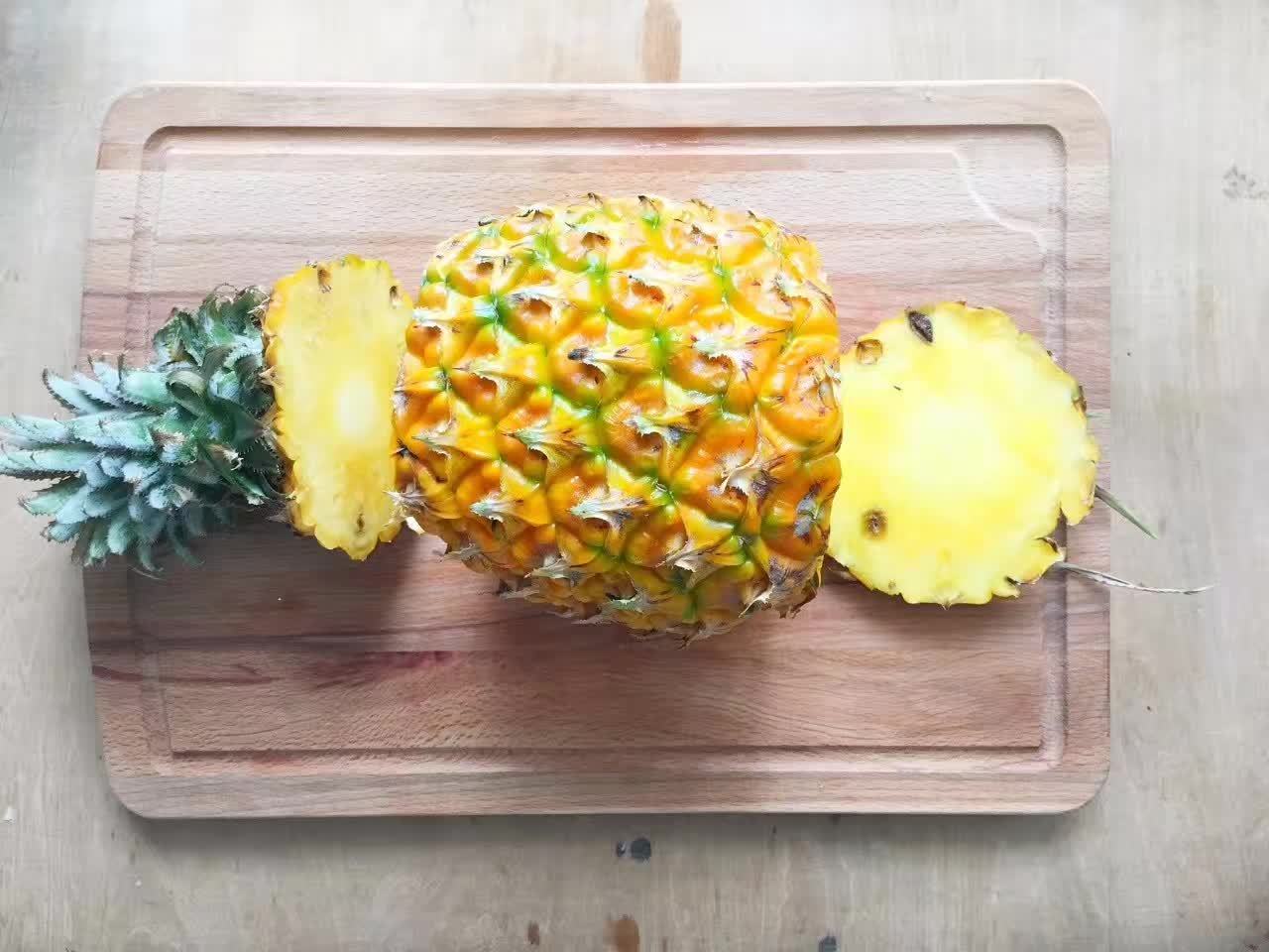 两分钟内切整个菠萝这方法太好用