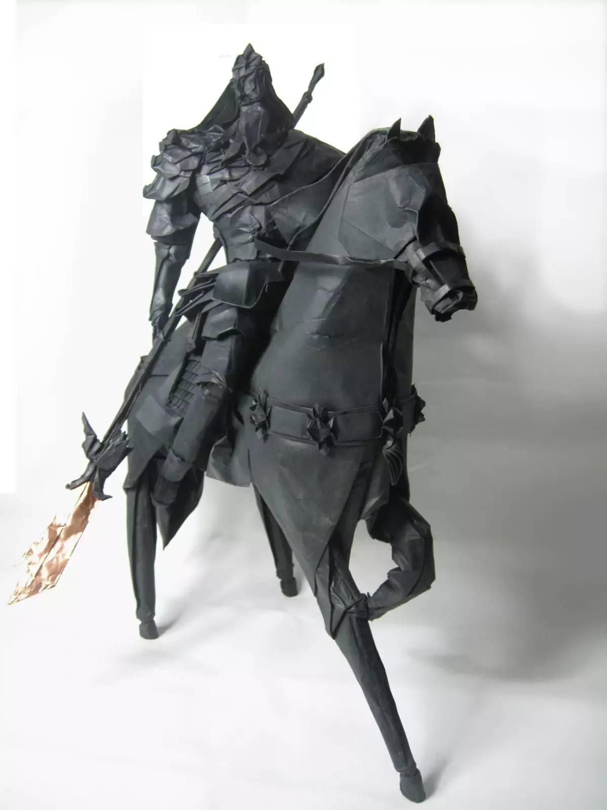 关羽(日本馆藏作品)关羽关羽天籁人鱼人鱼麒麟中国龙折纸作品上图!