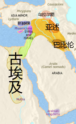 亚述帝国地图图片