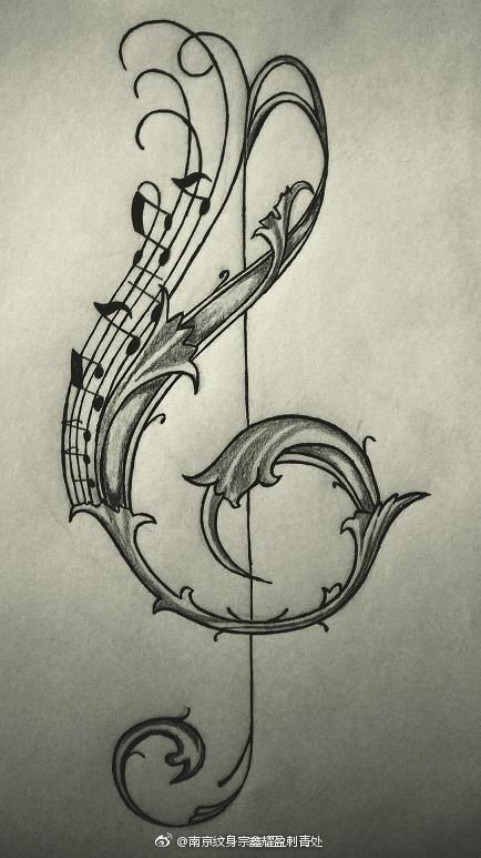 南京纹身##纹身##纹身原创手稿##乐器## zx tattoo|"音乐"纹身"