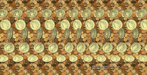 是平行眼看法,若是你能看到飞起来的硬币(特别立体,明显区别于旁边的